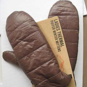 ALDI Adventuridge Thinsulate Ladies Thermal Puffer WInter Mittens NWT Brown Sz S